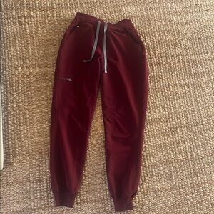 Figs Burgundy Scrub Joggers